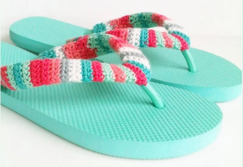 how to customize flip flops with crochet