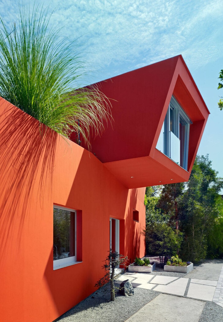 Mandarin orange terracotta modern house