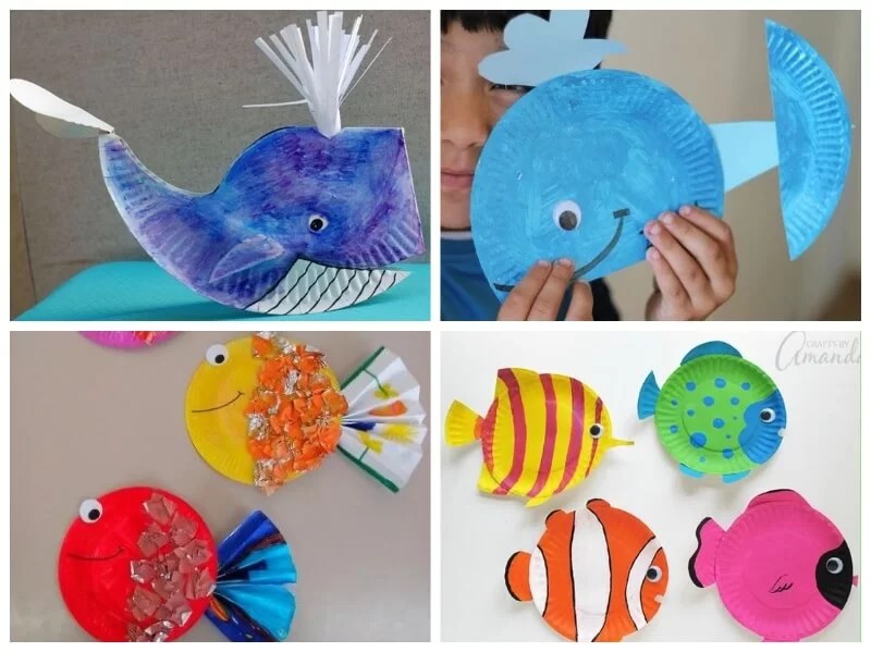 fish made from paper plates 