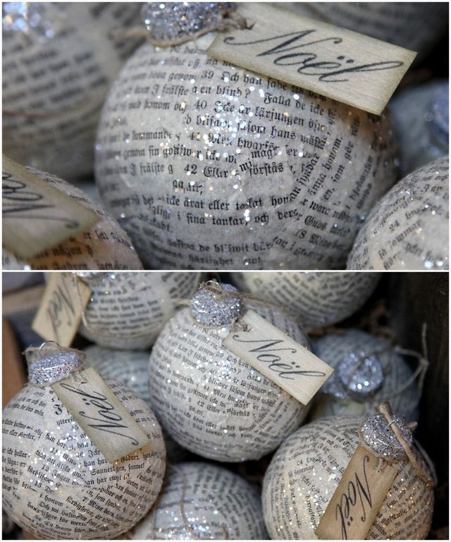 Christmas decorations with newspaper