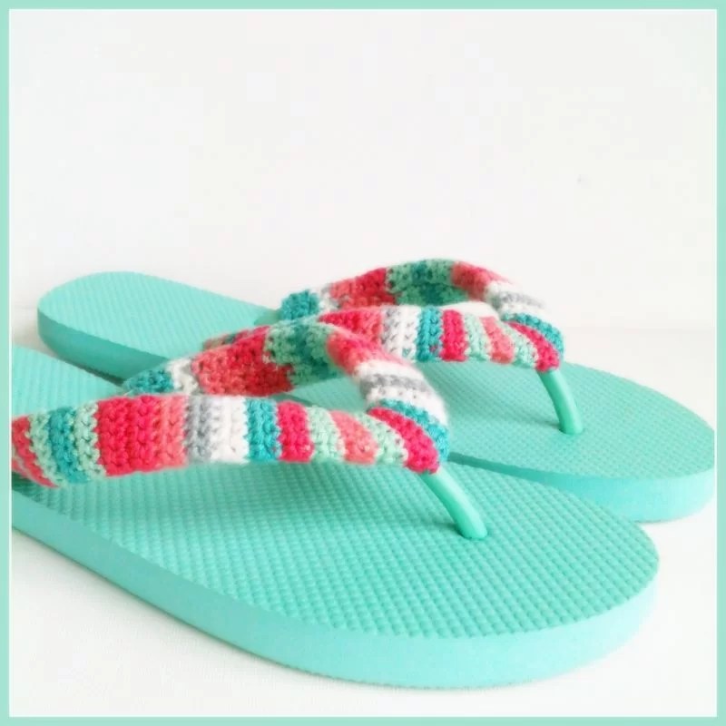 Customize flip flops with crochet