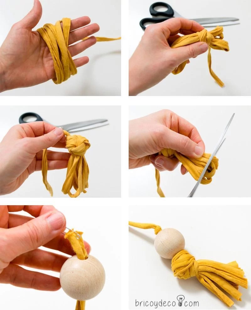 how to make yarn and wood tassels