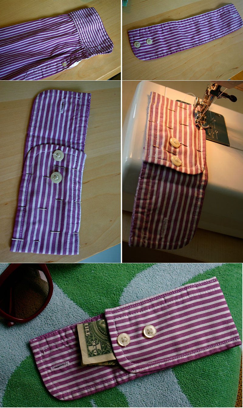 recycle a shirt into a wallet