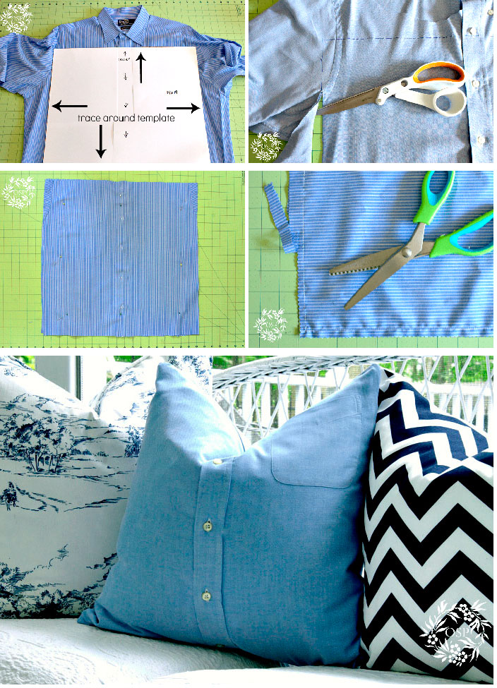 recycle a shirt into a cushion cover