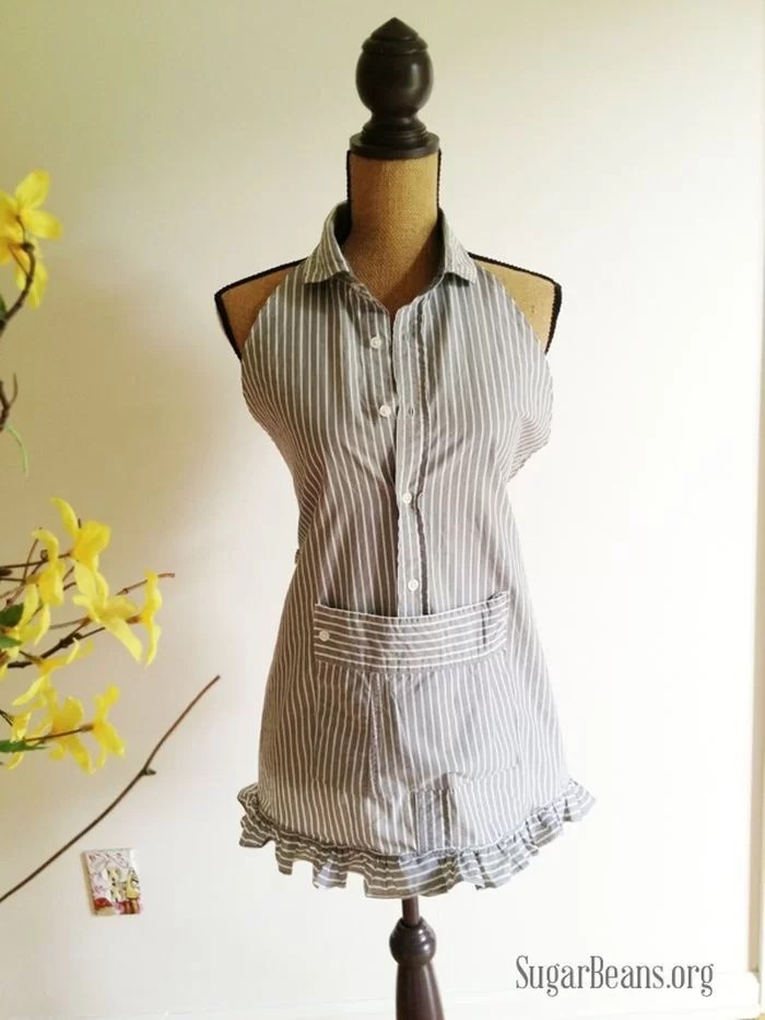 recycle a shirt into a kitchen apron