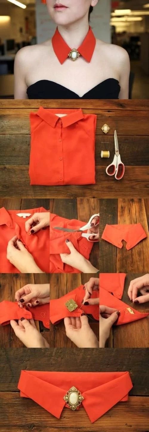 recycle a shirt into a necklace