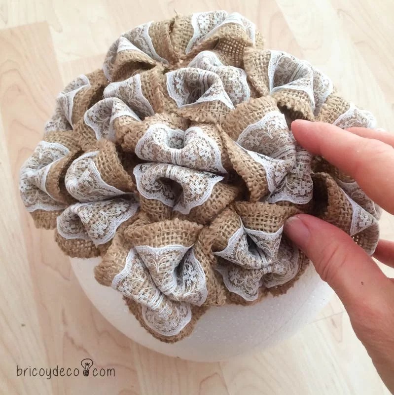how to decorate a topiary with fabric flowers