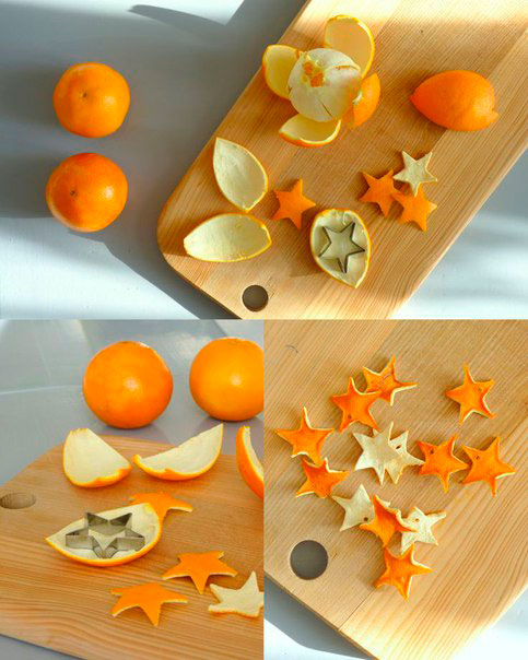 stars made with orange peel 