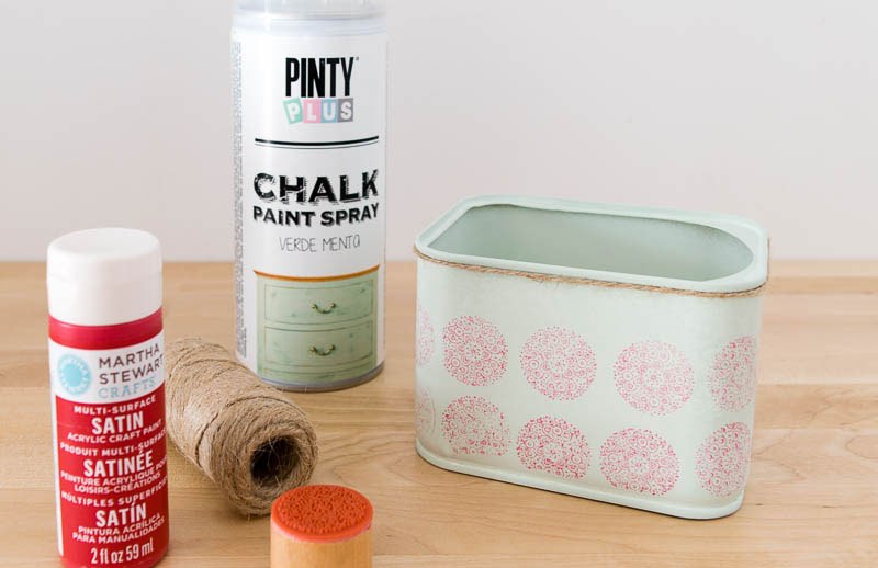recycle food cans with rubber stamps