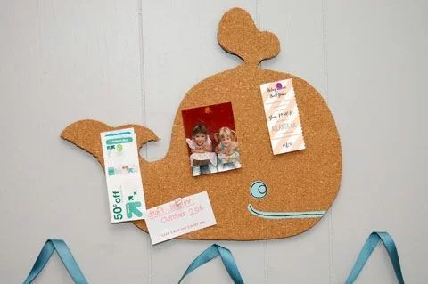 whale shaped cork board