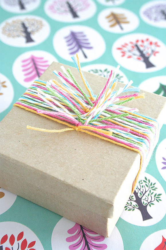 wrap gifts with pieces of wool 