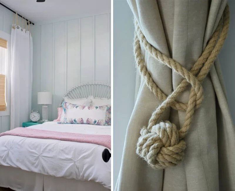 decorate curtains with strings