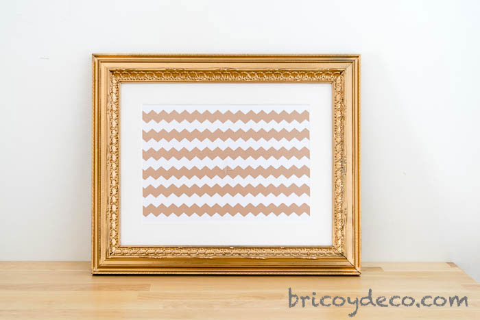painting decorated with washi tape chevron