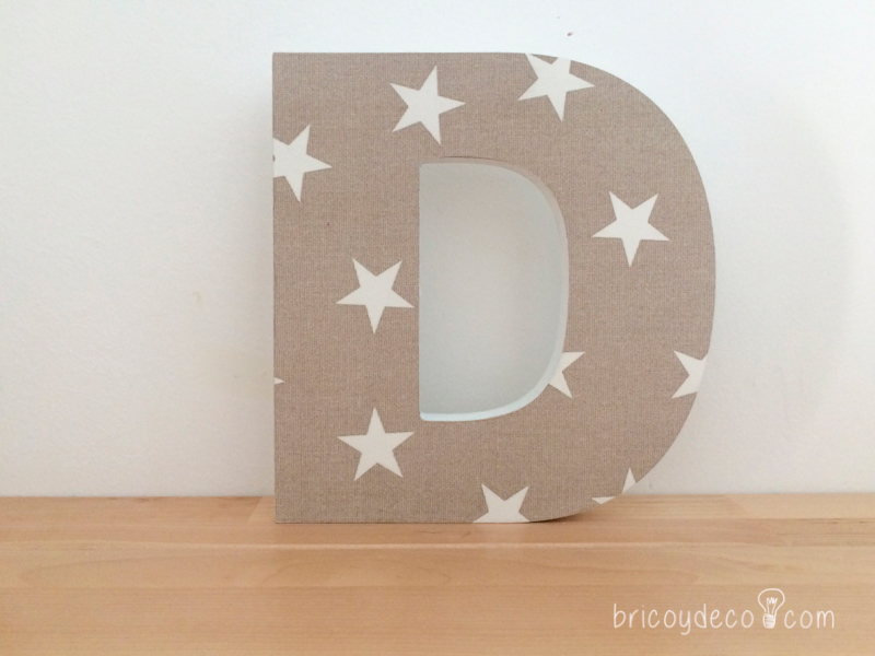 DM letter decorated with decoupage