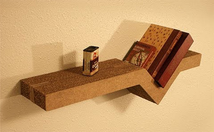 shelf with recycled cardboard - photo 1