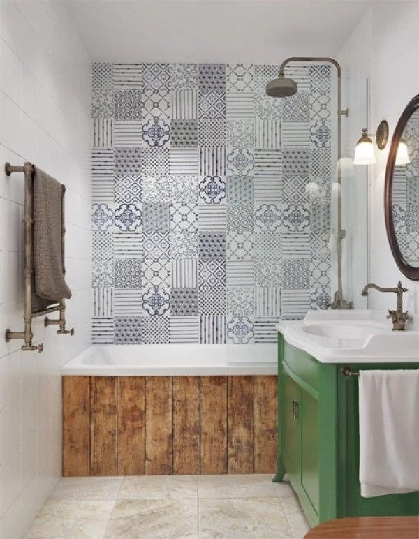 ideas to decorate the bathroom with hydraulic tiles
