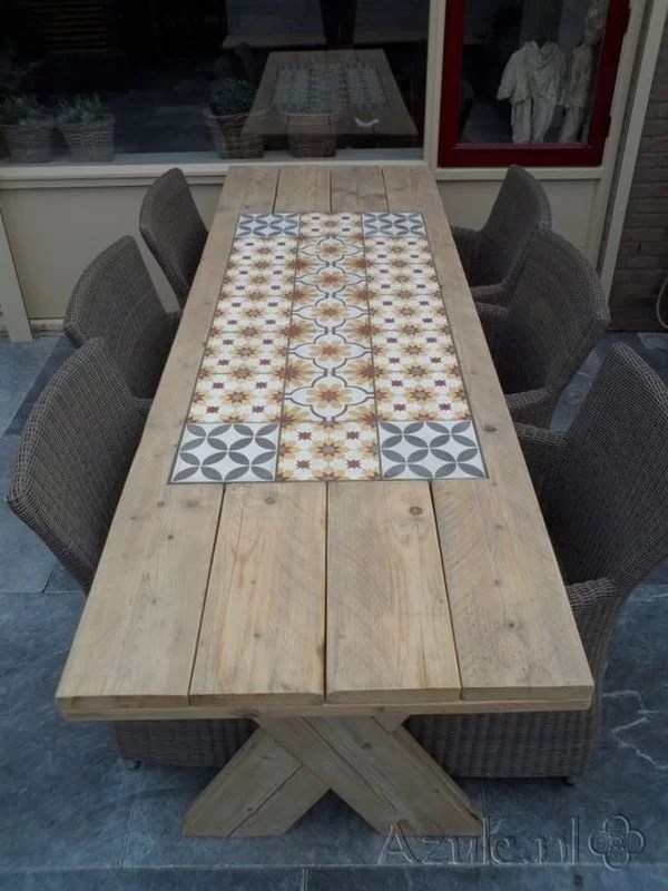 decorate furniture with hydraulic tiles