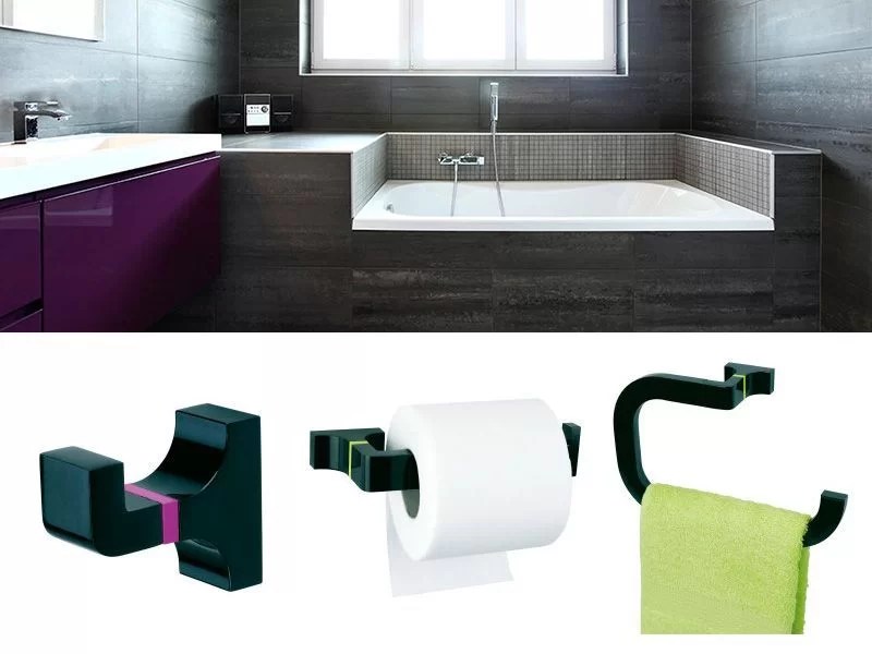 choose bathroom accessories with shades of color
