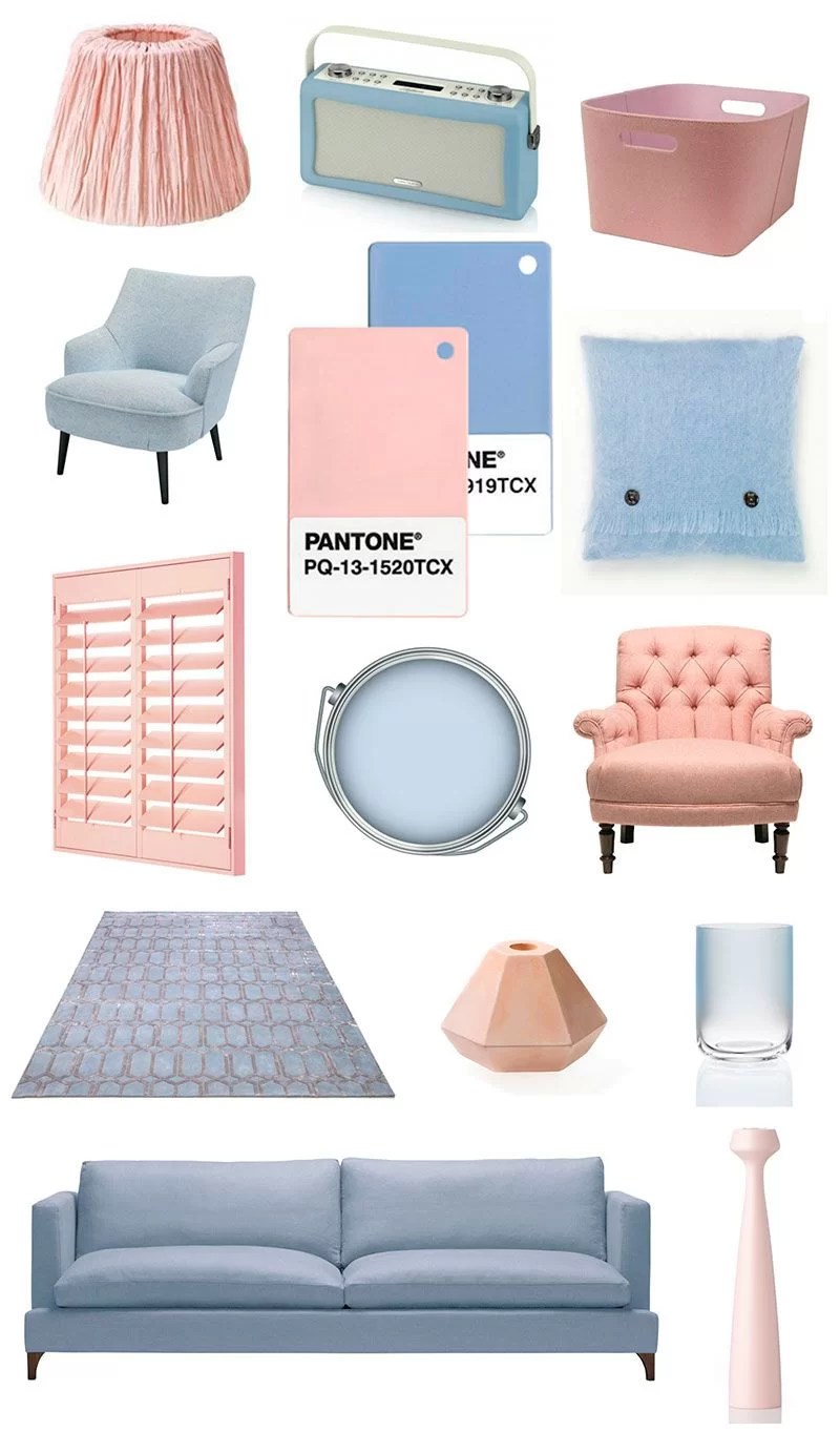 decorate with rose quartz and serenety blue