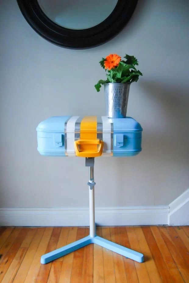 decorate with suitcases and recycle as a table