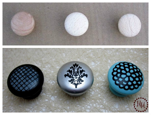 decorate knobs with self-adhesive vinyl