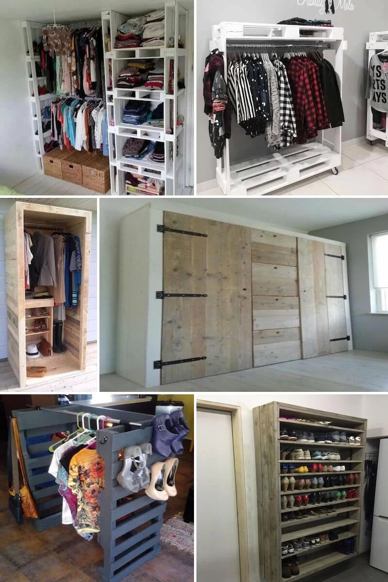 closet ideas made with pallets