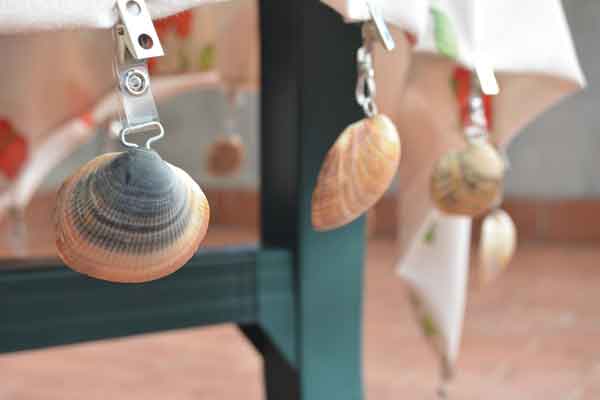 tablecloth holder with seashells for garden -photo 1
