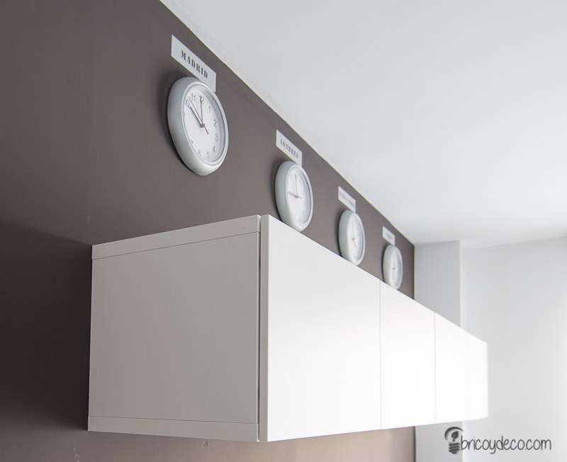 wall decoration with clocks