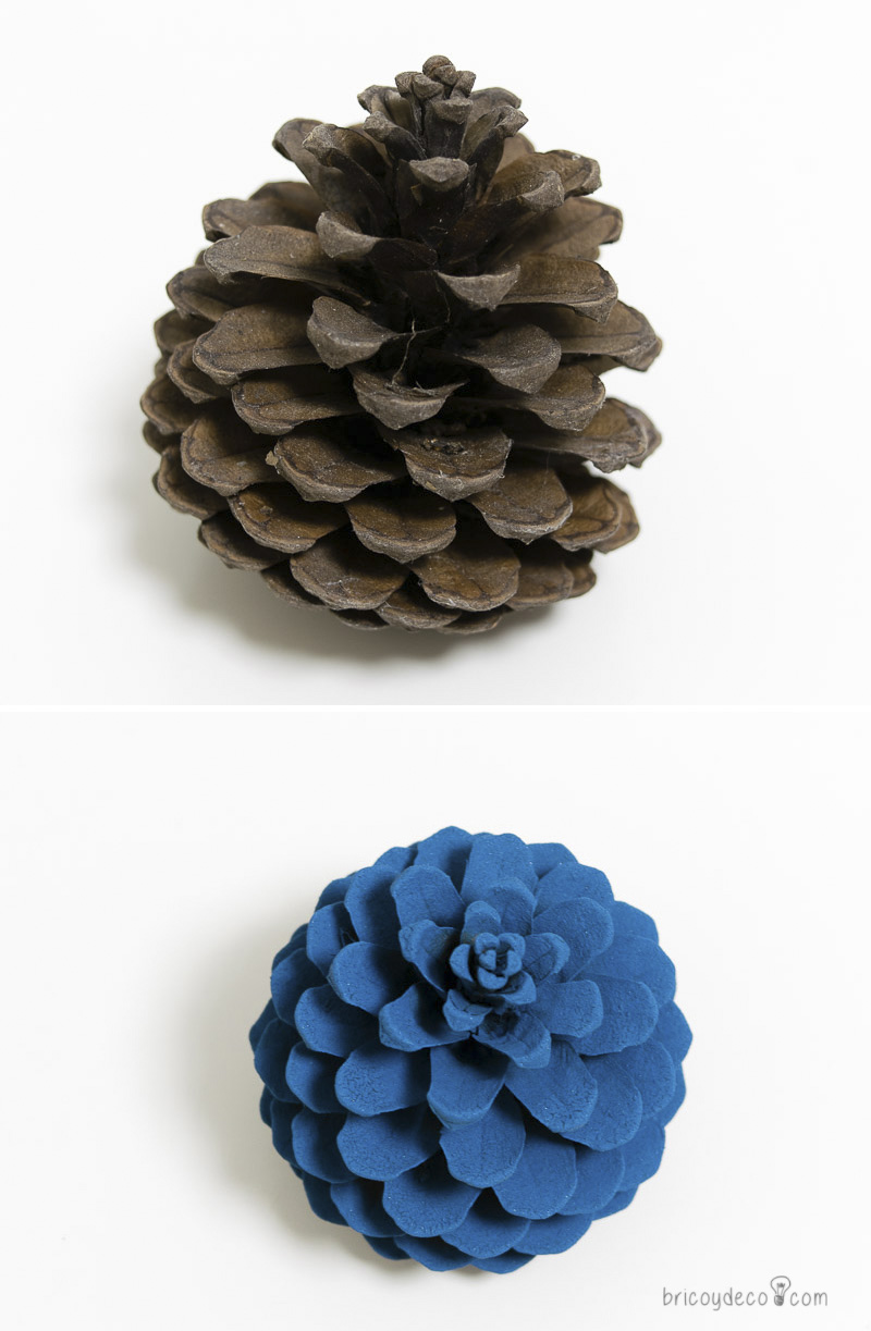 pine cone painted with forge spray paint