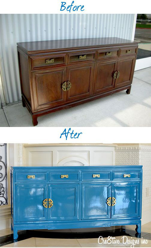 Renovate furniture by painting it blue 