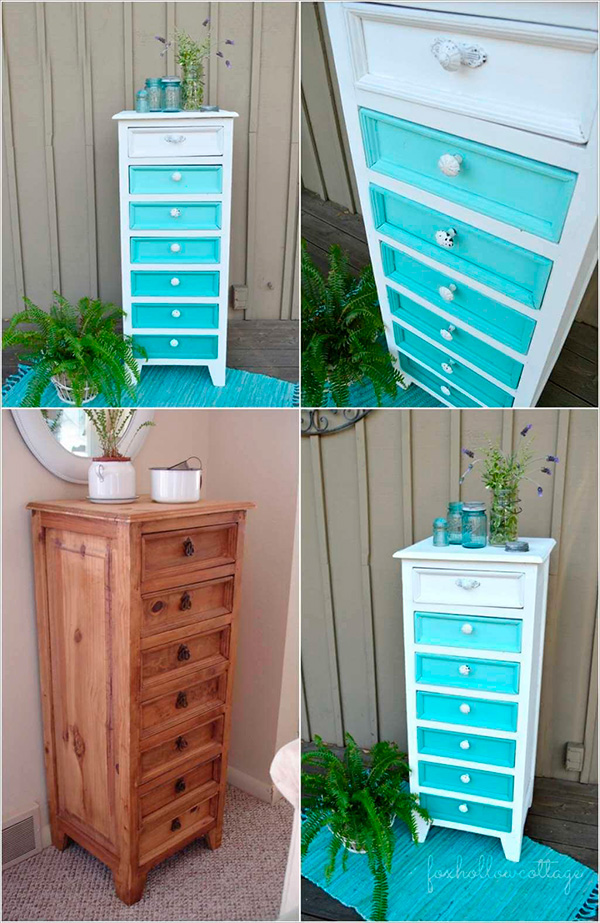 Renovate a chest of drawers with a gradient of colors