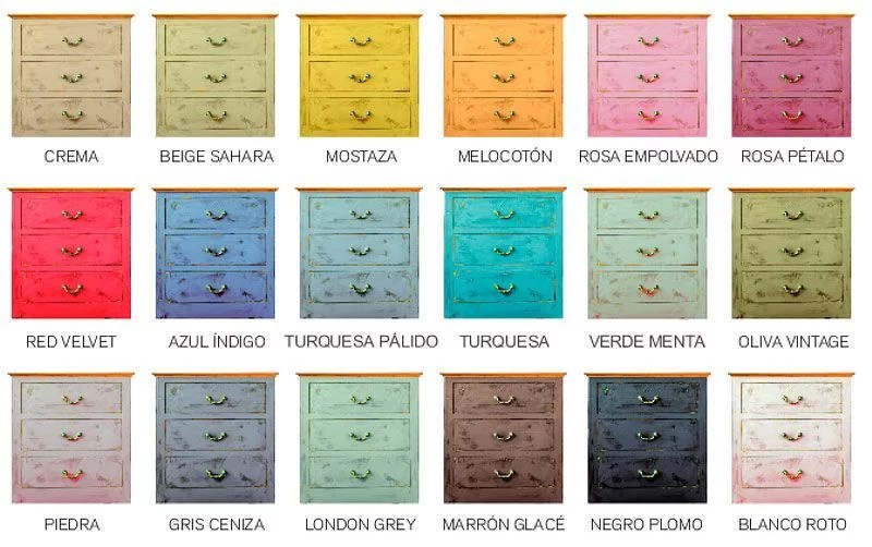 range of colors of Chalk Paint Spray Pinty Plus