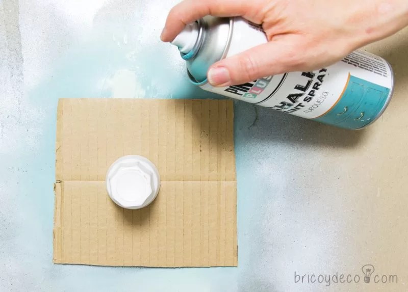 recycle glass with turquoise chalk paint spray paint