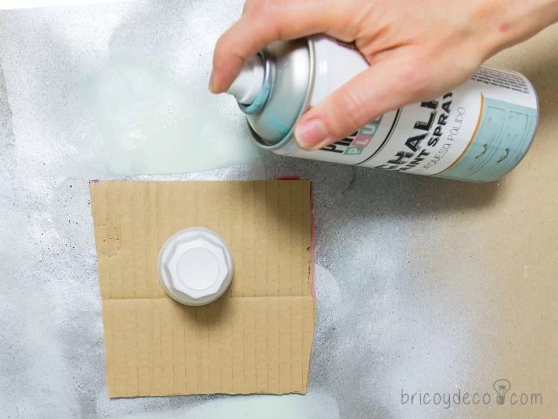 recycle glass with pale turquoise chalk paint spray paint