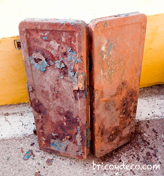 rusty metal box