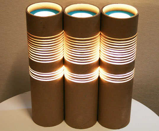 recycle cardboard tubes as lamps