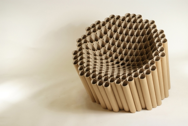 recycle cardboard tubes in an armchair 