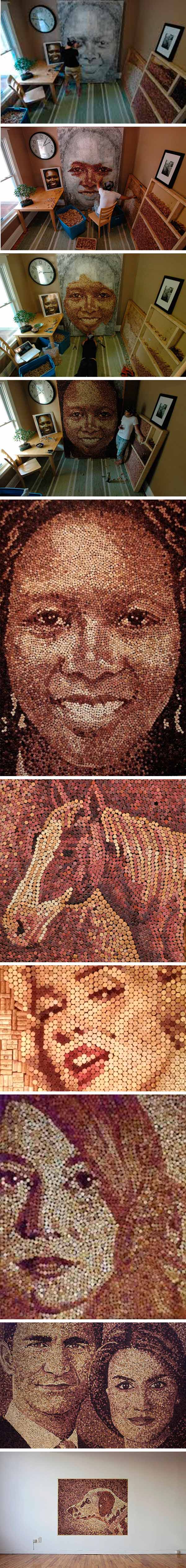 recycle corks - portraits