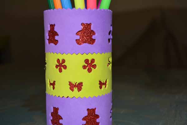 Die-cut pencil holder 21