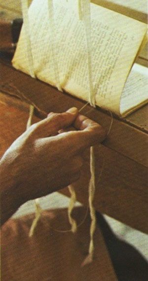 handmade sewing of books 