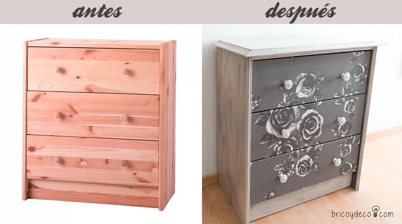 before and after customizing the Rast chest of drawers