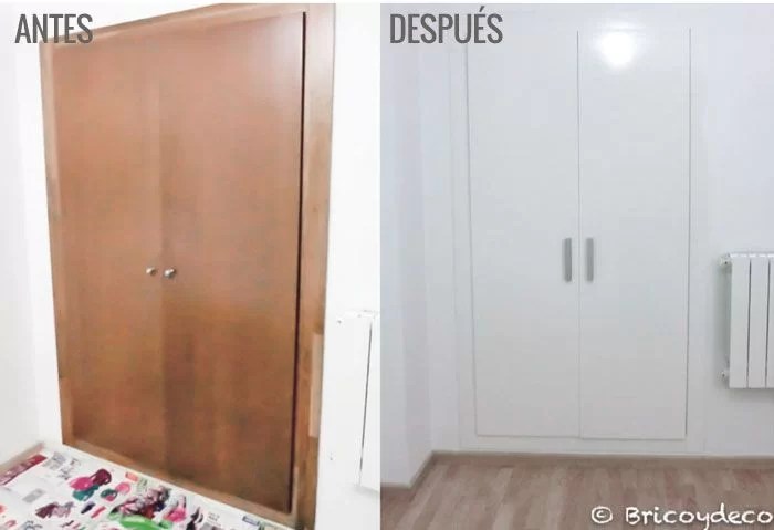 before and after lacquering cabinet doors