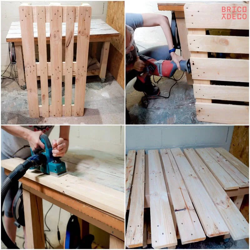 disassemble a pallet to make furniture
