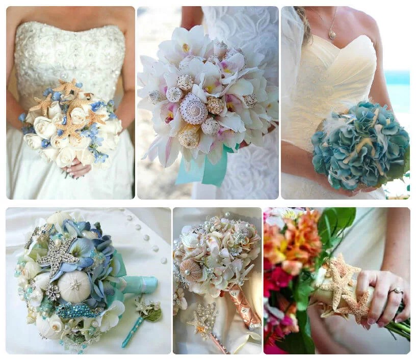 marine-inspired bridal bouquets